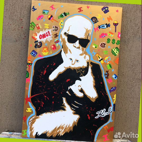 Модные стрит арт картины в интерьер акрилом