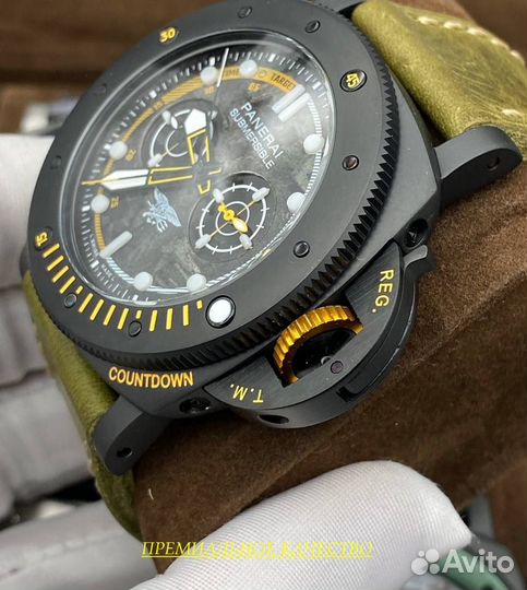 Тяжелые мужские часы Panerai Submersible с гаранти