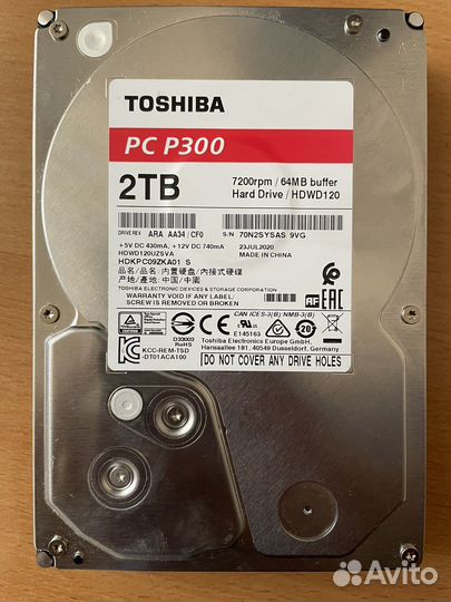 Hdd 2 tb toshiba