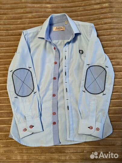 Рубашка для мальчика 122-128 в тонкую полоску