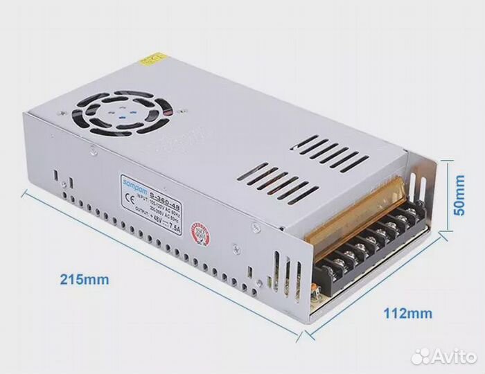 Блок питания 48V 7.5A 360W, источник питания S-36