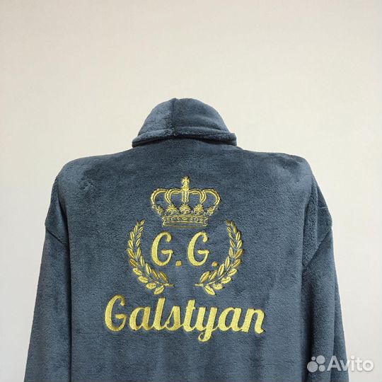 Плюшевый халат с именной вышивкой на заказ