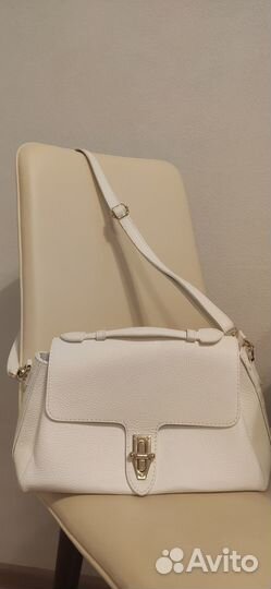 Кожаная белая сумка