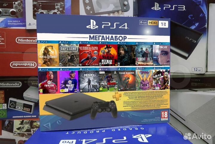 Playstation 4 + много игр + гарантия
