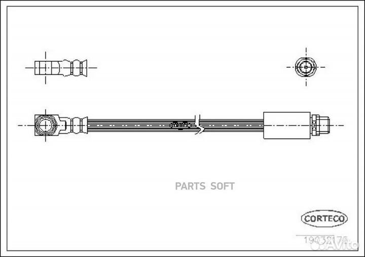 Corteco 19032175 Тормозной шланг задний R (315mm)