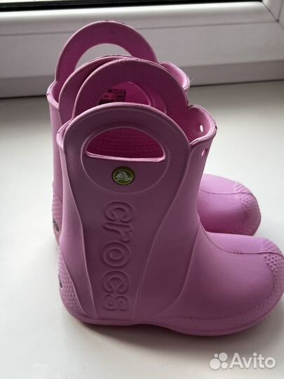 Детские резиновые сапоги crocs 27