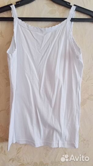 Майка белая для девочки хлопковая