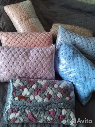 Плед детский вязанный плюшевый