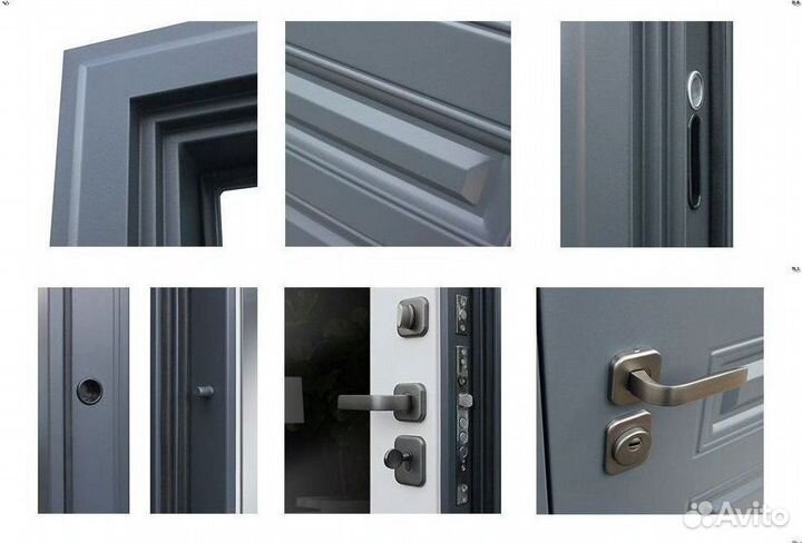 Дверь входная серая металлическая Барселона