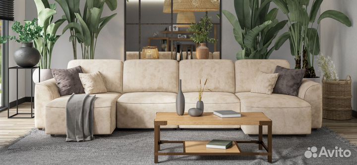 Диван семейный П образный, модульный