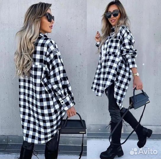 Рубашка в клетку хлопковая