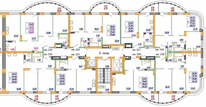 3-к. квартира, 82,9 м², 3/11 эт.