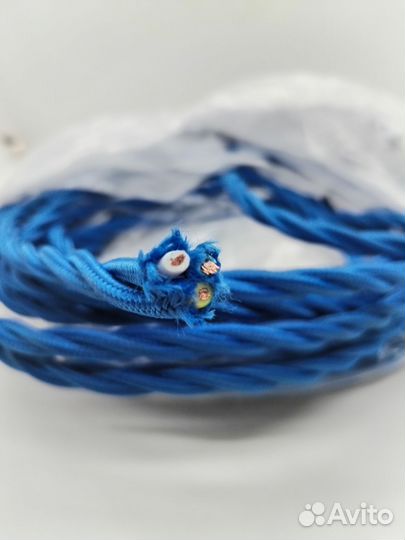 Синий ретро провод 3х2.5 кв