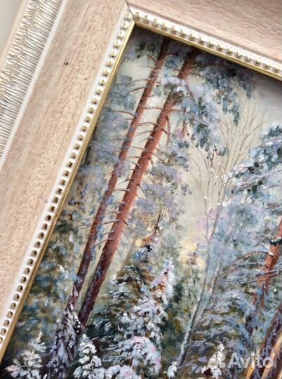 Зимний пейзаж, картина маслом