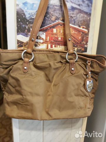 Сумка Ralph Lauren текстиль+кожаные ручки оригинал