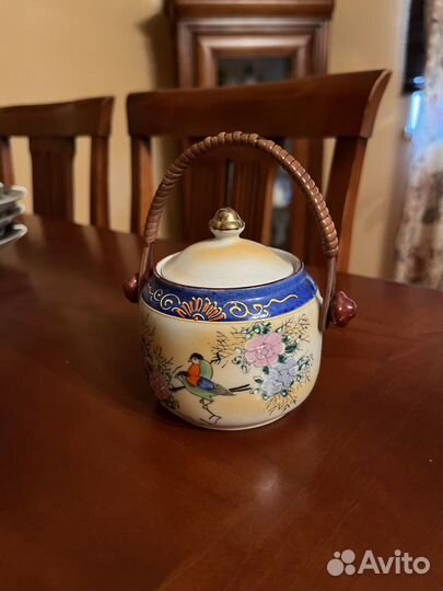 Фарфоровая сахарница японская ручная роспись