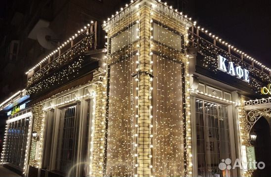 Гирлянда занавес уличный каучук 480 LED, 3 на 2 м