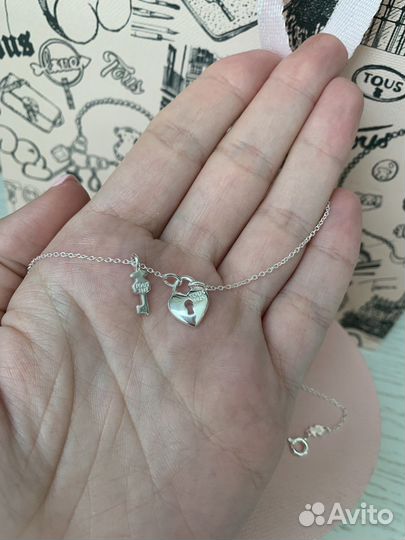 Колье подвеска Tous San Valentin серебро
