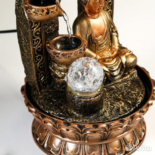 Фонтан настольный от сети, подсветка 'Будда в арке