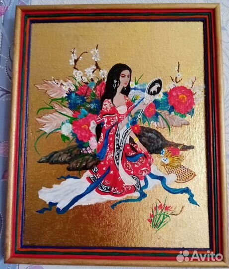 Картина на золотой потали