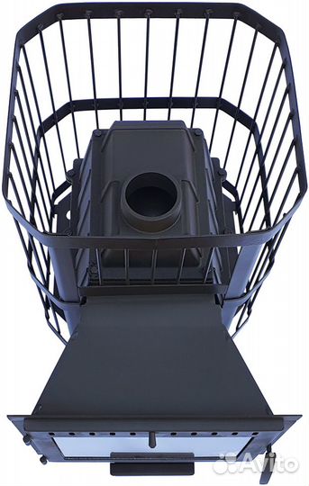 Печь для бани чугунная Сибирь-18 панорамное стекло