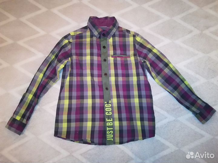 Рубашка для мальчика в клетку р. 134