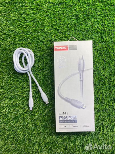 Кабель Type-C / Lighting 1m,3A быстрая зарядка 20W