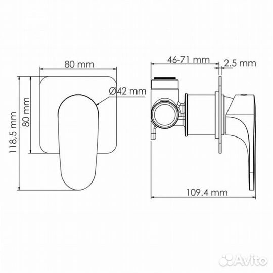 Смеситель для душа wasserkraft Asphe 7751