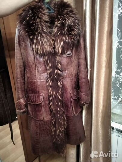 Кожаная дубленка