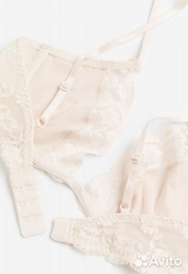 Бюстгальтер hm атлас, кружево 80С