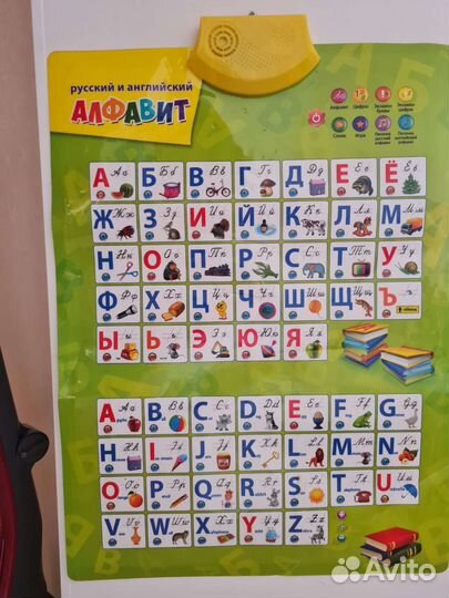 Говорящий плакат с алфавитом на англ и русс яз
