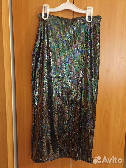 Юбка с пайетками lime S