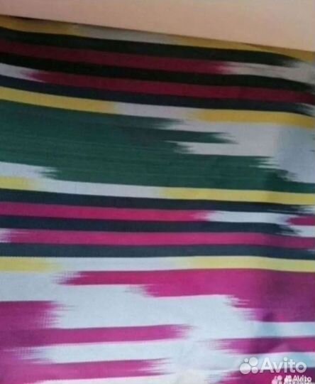 Новый Отрез ткани Узбекский Шёлк Икат Винтаж