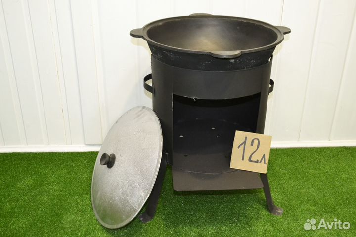 Казан чугунный 12л с печью