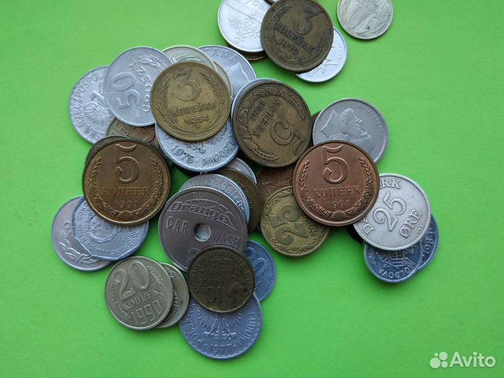Монеты СССР, европа, азия - 62шт