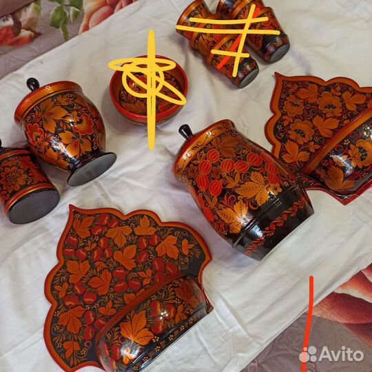 Набор посуды хохлома