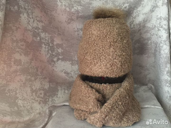 Комплект шапка и снуд женский зима