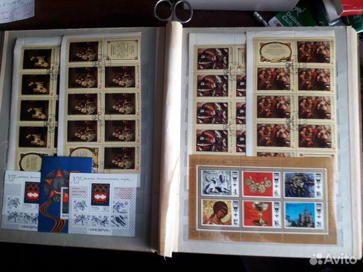 Почтовые блоки, сцепки, малые листы марок