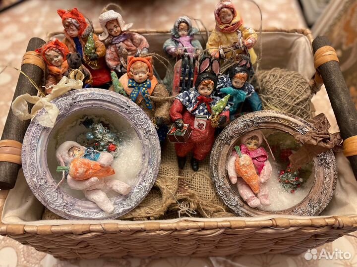 Ватные елочные игрушки