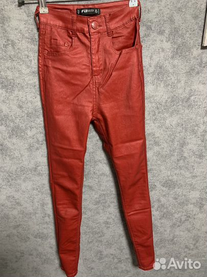 Кожаные джинсы женские