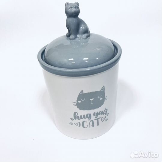 Контейнер керамический и миски для животных, в асс