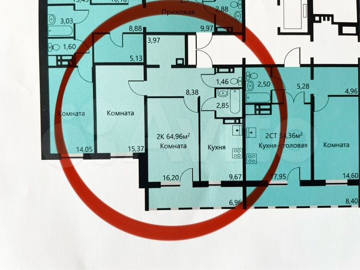 2-к. квартира, 64 м², 17/17 эт.