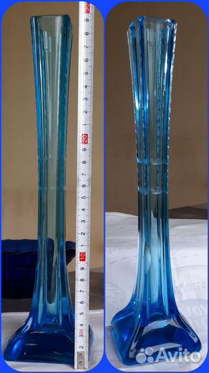 Вазы из цветного стекла СССР