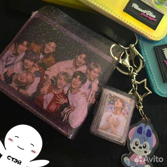 Stray Kids,Bts,Ateez прозрачный кошелек для карт