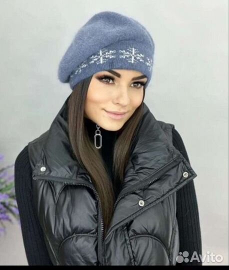 Береты женские ангора новые, мягкие и пушистые