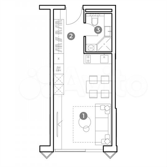 Апартаменты-студия, 27,1 м², 19/29 эт.