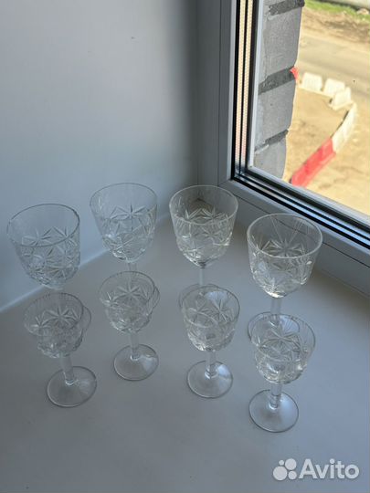 Хрускальные рюмки, бокалы