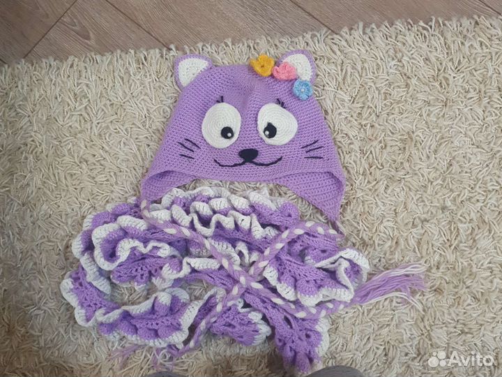 Комплект шапка и шарф для девочки