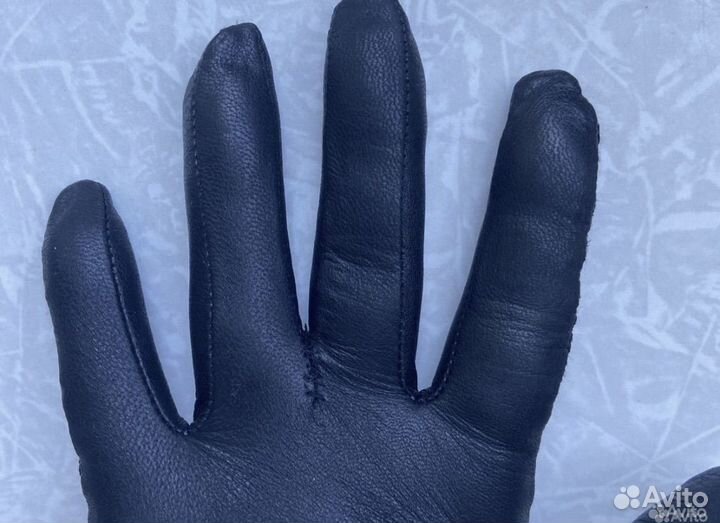 Перчатки кожаные женские кружево гипюр 7 размер