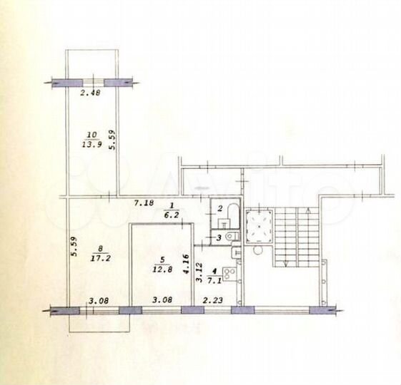 3-к. квартира, 60 м², 3/9 эт.